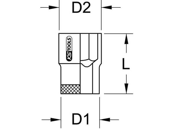 KS Tools 117.1359, Stikkontakt, 1/2", Imperisk, 1 hoder, 25/32", Kromvanadiumstål