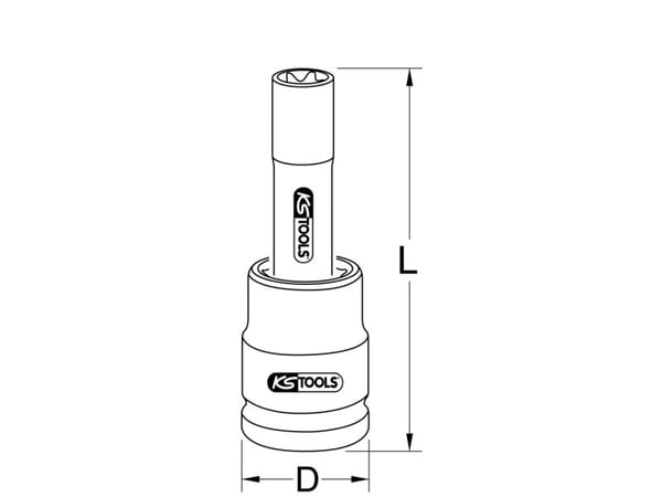 KS Tools 450.0484, Kraftpipe, 1 hoder, 1", Krom-molybden, 51 mm, 145 mm