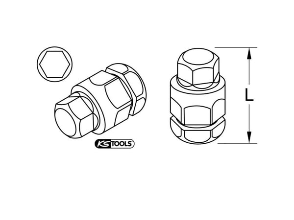KS Tools 503.8132, 1 stykker, Hex (metrisk), Nickel, 15 mm, 10 g