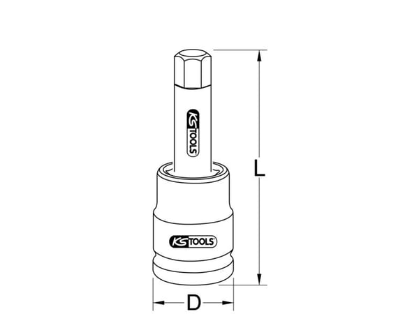 KS Tools 450.0464, Kraftpipe, 1 hoder, 3/4", Krom-molybden, 44 mm, 140 mm