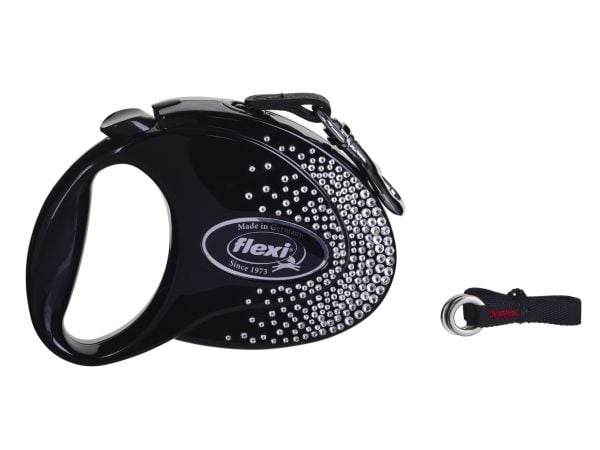 FLEXI Glam Splash Crystal Swarovski-kristalleilla M - Fleksibel hundesnor - 5 m - lajittelu