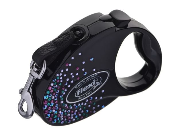 Flexi hundebånd Glam Splash Mystic, 3 m, svart