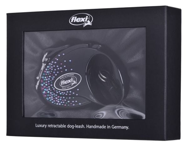 Flexi hundebånd Glam Splash Mystic, 3 m, svart