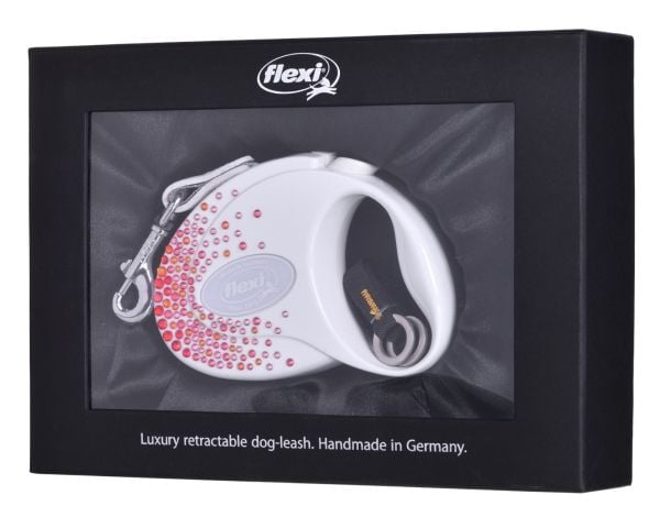Flexi-hundebånd Glam Splash Orient hvit 3 m