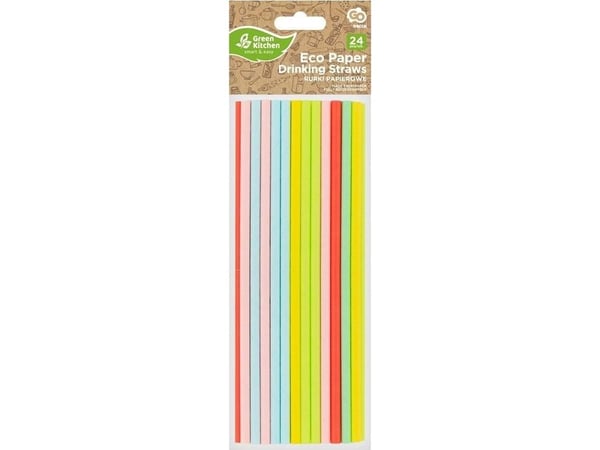 GoDan sugerørspapir pastel MIX 197 x 6 mm 24 stk