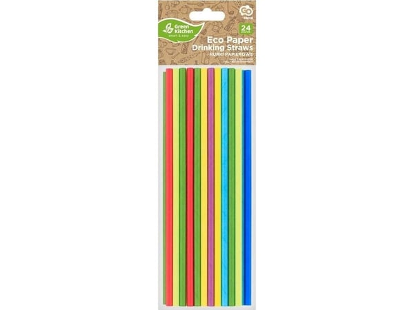 GoDan Papir sugerør regnbue MIX 197x6mm 24 stk