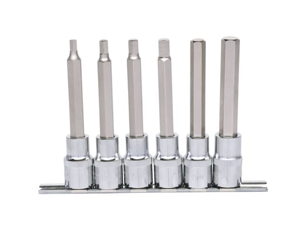 KS Tools 918.1336, Støpselsett, 1/2", Metrisk, 6 hoder, 5,6,7,8,10,12 mm, Kromvanadiumstål