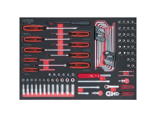 KS Tools 711.1095, Pistorasiasarja, 95 pää(t), Kromivanadiini-teräs, 3,72 kg