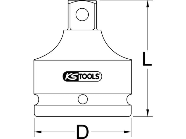 KS Tools 911.0986, Kraftpipe, 1 hoder, 1/2", Krom-molybden, 25 mm, 38 mm