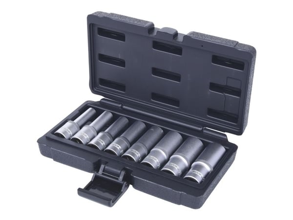 KS Tools 911.4420, Pistorasiasarja, 1/2", 8 pää(t), Kromivanadiini-teräs, DIN 3120, ISO 1174, 1 kg