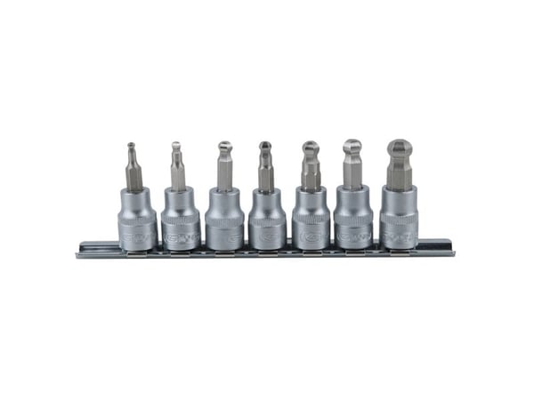 KS Tools 911.3922, Hylssats, 3/8", 7 huvuden, Kromvanadinstål, DIN 3120, ISO 1174, 410 g
