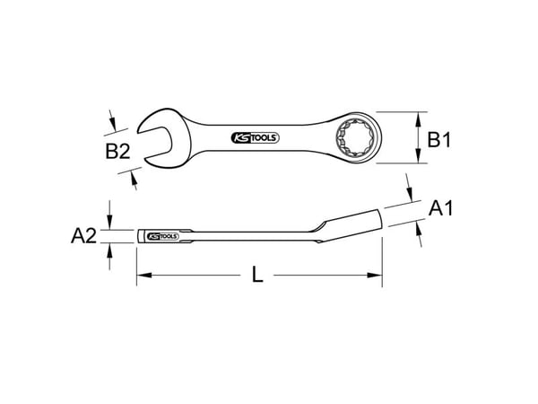 KS Tools 518.0001, 4 mm, Kromvanadiumstål, 15°, 80 mm, 10 g, 1 stykker