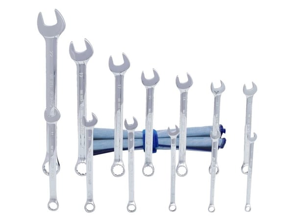 KS Tools 518.0643, 6,7,8,9,10,11,12,13,14,15,17,19,22 mm, Sølv, Stål, 13 stykker
