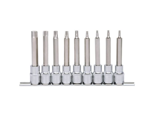KS Tools 918.1317, Avainsarja, 1/2", metrinen, 9 päätä, T20,T25,T27,T30,T40,T45,T50,T55,T60, kromi-vanadiiniteräs