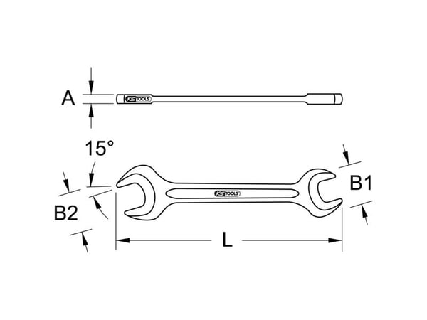 KS Tools 517.1406, Krom-molybden-stål, ISO 3318, ISO 1085, DIN 895, 96 mm, 10 g, 1 stykker