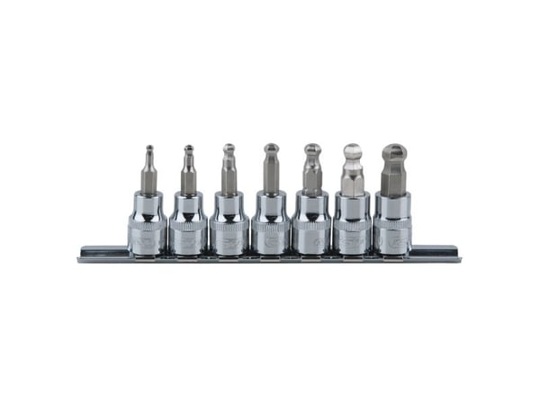 KS Tools 918.3772, Pistorasiasarja, 3/8", 7 pää(t), Kromivanadiini-teräs, DIN 3120, ISO 1174, 410 g