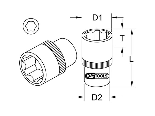 KS Tools 911.1220, Pistorasia, 1/2", Metrinen, 1 pää(t), 20 mm, 1/2"