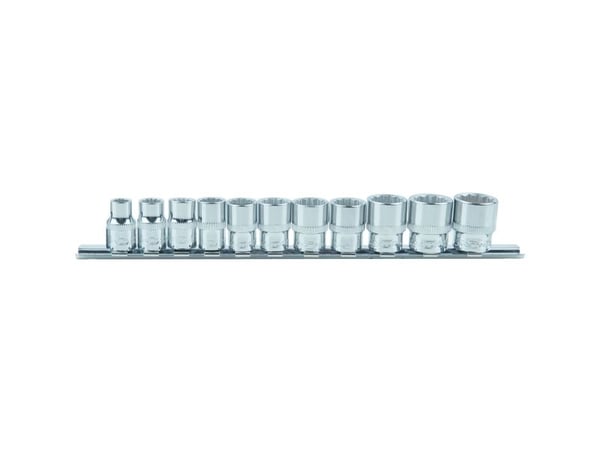 KS Tools 918.0601, Hylssats, 3/8", 11 huvuden, Kromvanadinstål, DIN 3120, ISO 1174, DIN 3124, ISO 2725, 750 g
