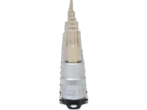 KS Tools 911.3935, 10 stykker, Torx, Kromvanadiumstål, DIN 3120, ISO 1174, 50 mm, 410 g