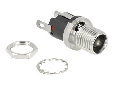 Delock - Strømkontakt - DC-jack 5,5 mm x 12 mm (ID: 2,5 mm) (hunn) skott - DC 16 V - 3 A