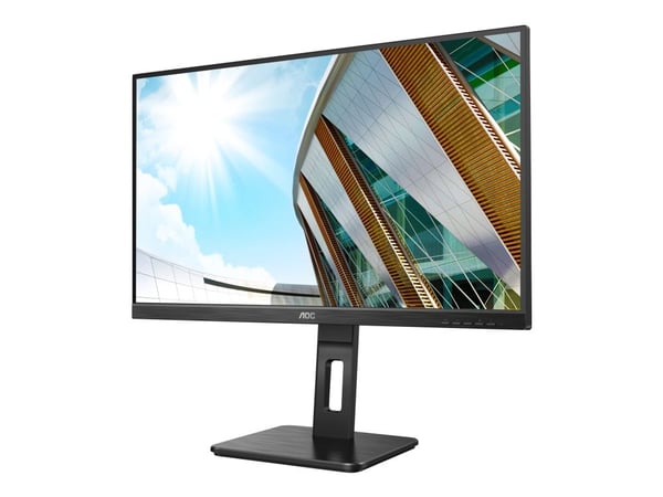 AOC U27P2 - LED-skjerm - 27" - 3840 x 2160 4K UHD (2160p) @ 60 Hz - IPS - 350 cd/m² - 1000:1 - 4 ms - HDMI, DisplayPort - høyttalere - svart