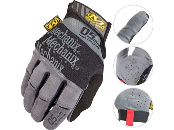 Mechanix Wear Gloves Mechanix Specialty Hi-Dexterity 0,5 S størrelse. 0,5 mm tykk håndflate. Borrelås, syntetisk lær, TrekDry®, Lycra