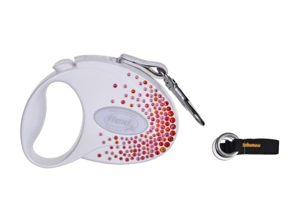 Flexi-hundebånd Glam Splash Orient hvit 3 m