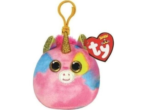 TY Squish-a-Boos nøkkelring FANTASIA enhjørning flerfarget 8,5 cm 39572