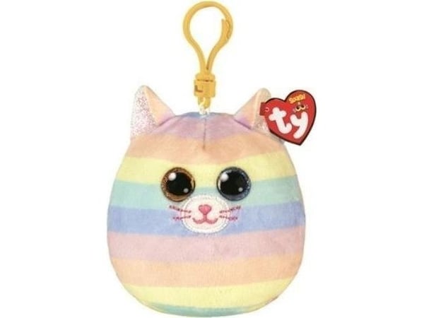 TY Squish-a-Boos HEATHER avaimenperä maskotti - sateenkaarikissa 8.5cm 39561