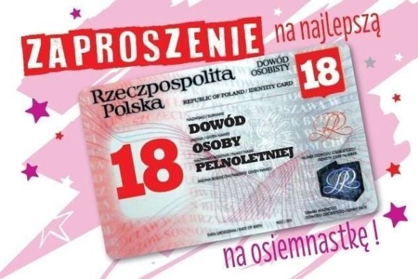 Invitasjonskort Birthday Eighteen ZA-99 (10 stk)