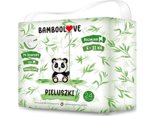BAMBOOLOVE engångs blöjor i bambufiber storlek M 24 st