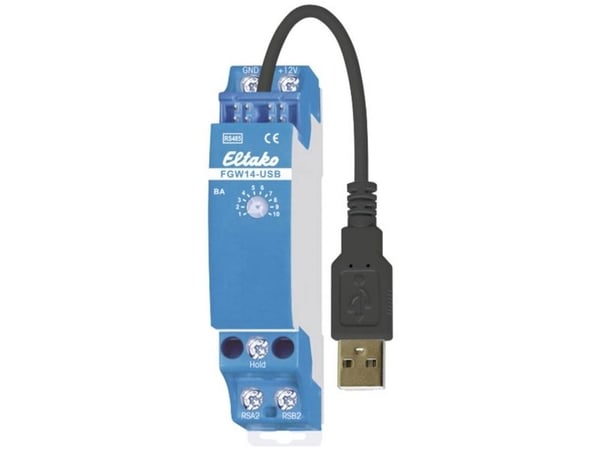 Eltako FGW14-USB RS485-yhdyskäytävä telineeseen