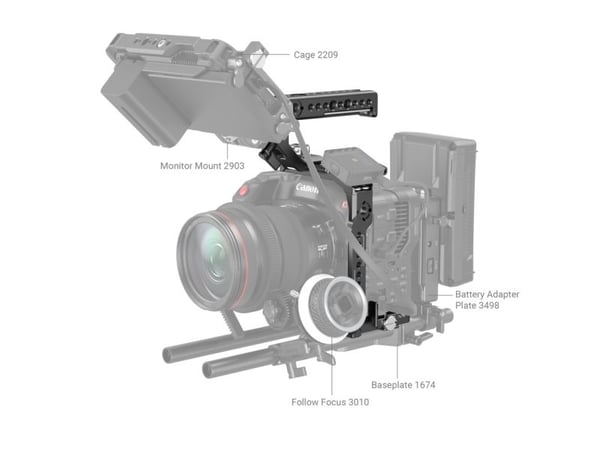 SmallRig 3899, Bur, Sort, Aluminium, Rustfritt stål, 1 stykker, Canon, Canon EOS C70 3899