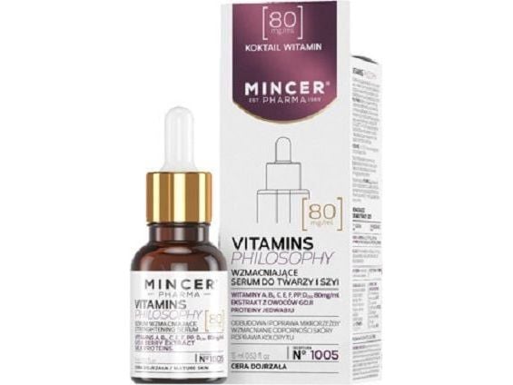 MINCER PHARMA_Vitaminer Filosofi som styrker ansikt og hals serum nr. 1005 15ml