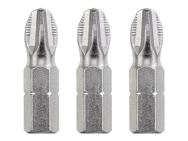 kwb 121001, 3 stykker, Kors, Philips, PH 1, Stål, 25 mm, 25,4 / 4 mm (1 / 4")