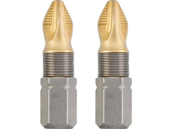 kwb 124101, 2 stykker, Pozidriv, PZ 1, Stål, 25 mm, 25,4 / 4 mm (1 / 4")
