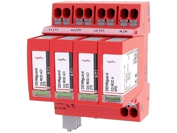 DEHN 942440 Typ 2 942440 DG MP TNS ACI 275 FM Ylijännitesuoja Ylijännitesuoja: jakokaappiin 20 kA 1 kpl 1 kpl