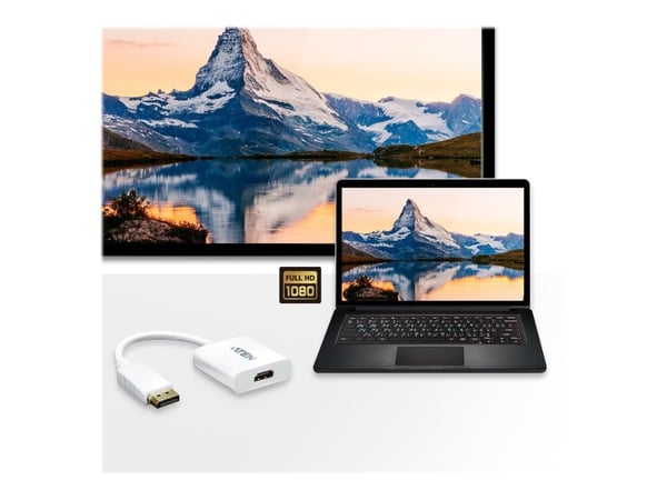 ATEN VC985 - Video adapter - DisplayPort hann til HDMI hunn - hvit