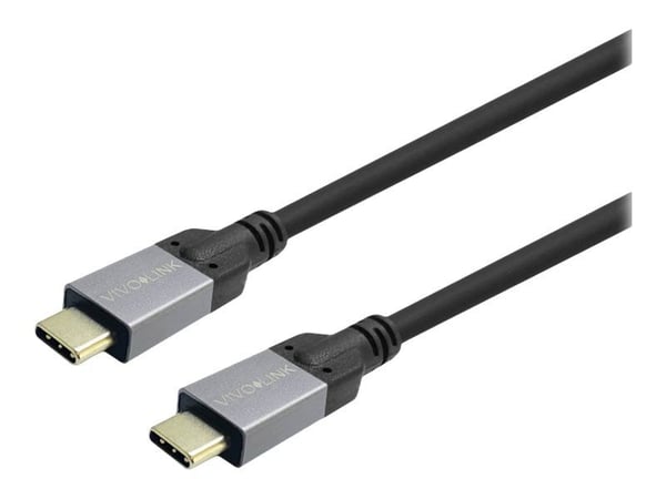 VivoLink - USB-kabel - 24 pin USB-C (hann) til 24 pin USB-C (hann) - USB 3.2 Gen 1 - 5 - 20 V - 5 A - 3 m - USB Power Delivery (100 W), 4K 60Hz stø...