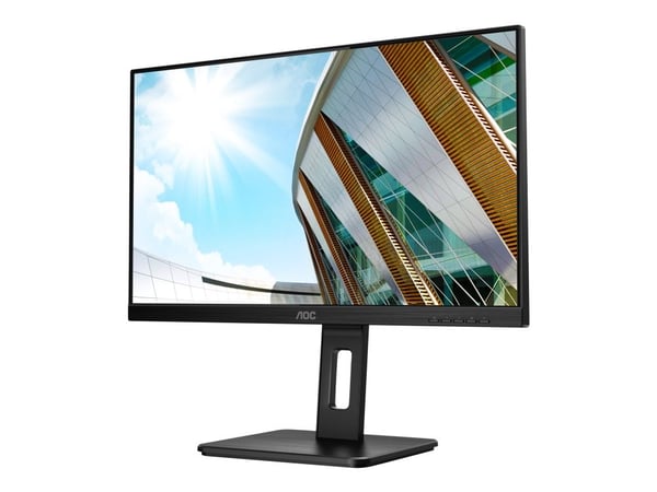 AOC 24P2Q - LED-skärm - 24" - 1920 x 1080 Full HD (1080p) @ 75 Hz - IPS - 250 cd/m² - 1000:1 - 4 ms - HDMI, DVI, DisplayPort, VGA - högtalare - svart