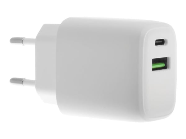 Insmat - Strömadapter - 30 watt - 3 A - PD 3.0, QC 3.0 - 2 utdatakontakter (USB, USB-C)