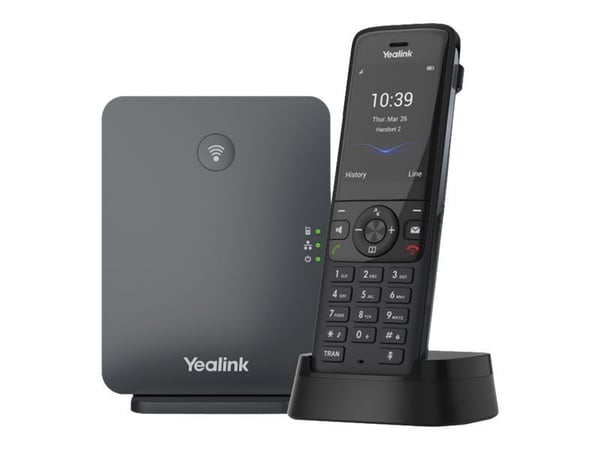 Yealink W78P - Trådløs VoIP-telefon - med Bluetooth-grensesnitt med anrops-ID - 1900 MHz - DECT - treveis anropskapasitet - SIP, SIP v2, VQ-RTCPXR,...