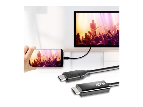 ATEN UC3238 - Kabel för video / ljud - 24 pin USB-C hane till HDMI hane - 2.7 m - stöd för 4K