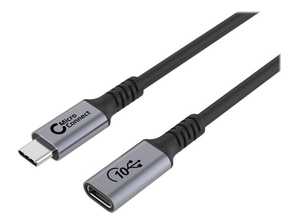 Premium USB-C-kaapelin jatke 1m 10Gbps, 100W, USB 3.2 Gen