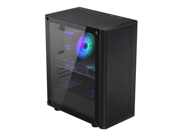 Endorfy Ventum 200 Air - Mid tower - ATX - sidepanel med vindu (herdet glass) - ingen strømforsyning (ATX) - svart - USB/lyd