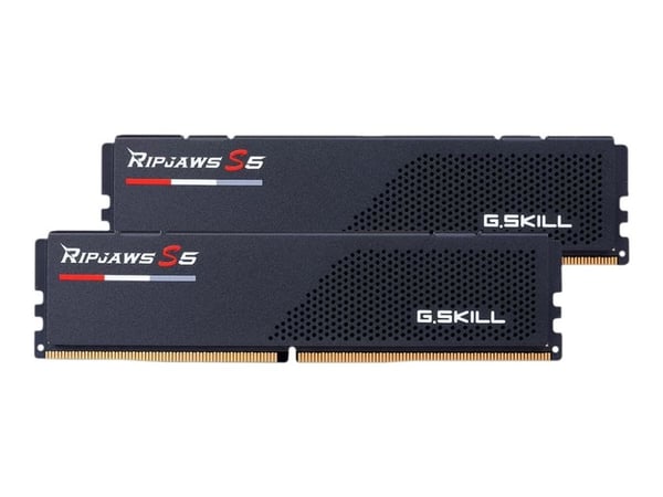 G.Skill Ripjaws S5 - DDR5 - sett - 32 GB: 2 x 16 GB - DIMM 288-pin - 6400 MT/s / PC5-51200 - CL32 - 1.4 V - ikke-bufret - ikke-ECC - matt svart