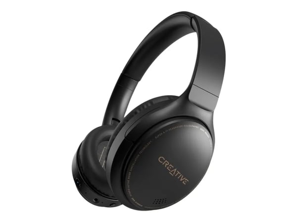 Creative Zen Hybrid - Hodetelefoner med mikrofon - full størrelse - Bluetooth - trådløs, kablet - aktiv støydemping - 3,5 mm jakk - svart