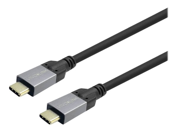 VivoLink - USB-kabel - 24 pin USB-C (hann) til 24 pin USB-C (hann) - USB 3.2 Gen 1 - 5 - 20 V - 5 A - 50 cm - USB Power Delivery (100 W), 4K 60Hz s...