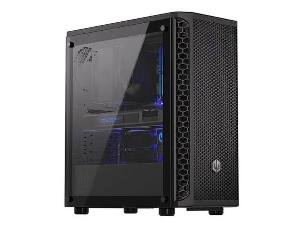Endorfy Signum 300 Air - Mid tower - ATX - genomskinlig sidopanel (härdat glas) - ingen strömförsörjning (ATX) - svart - USB/ljud