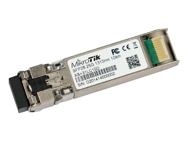 MikroTik XS+31LC10D - SFP28-transceivermodul - SFP+/SFP28 / LC/UPC-enkeltmodus - opp til 10 km - 1310 nm